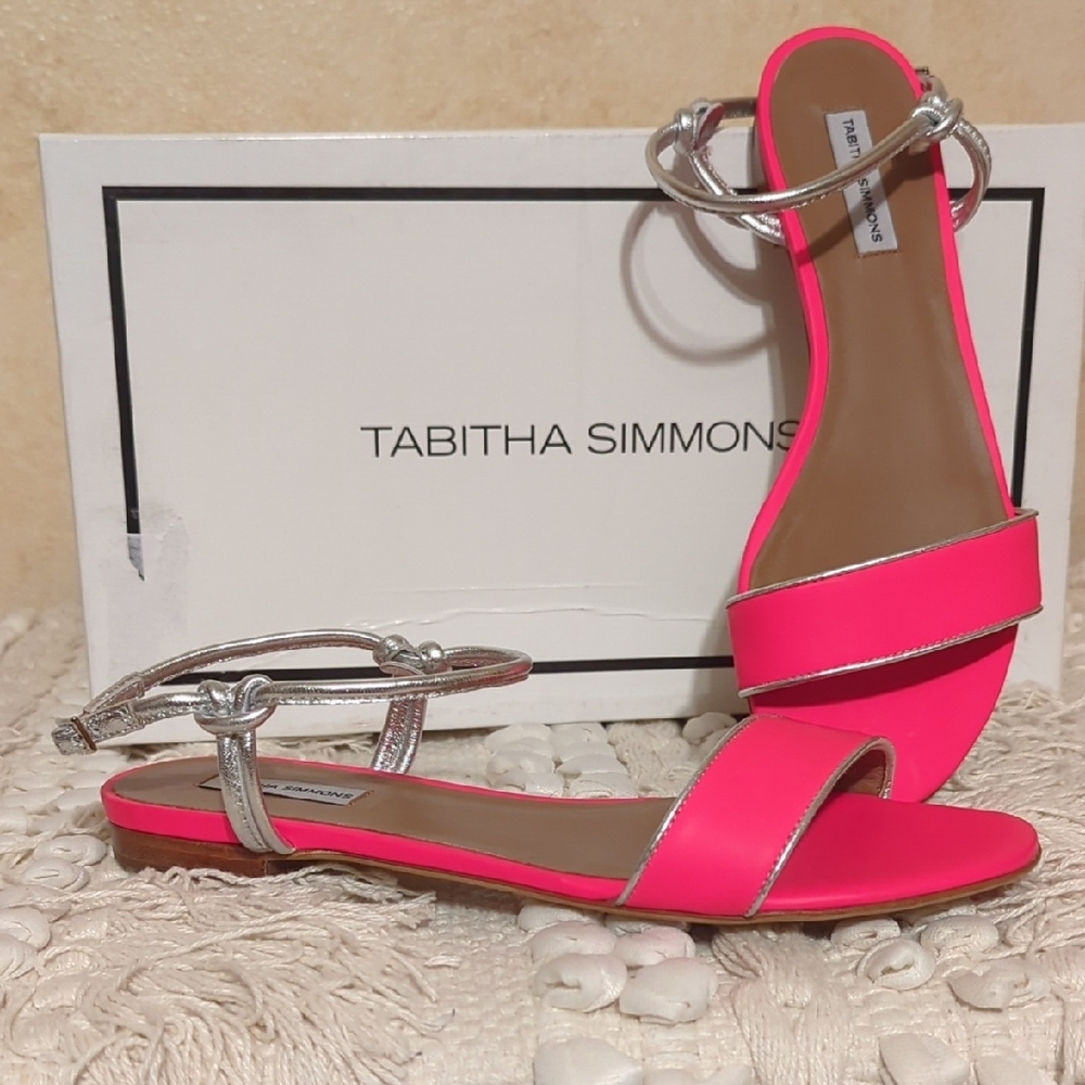 Tabitha Simmons NIB Sandals 36.5/6 Pnk/Slvr